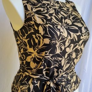 Ann Taylor sleeveless silk blouse with scarf sash